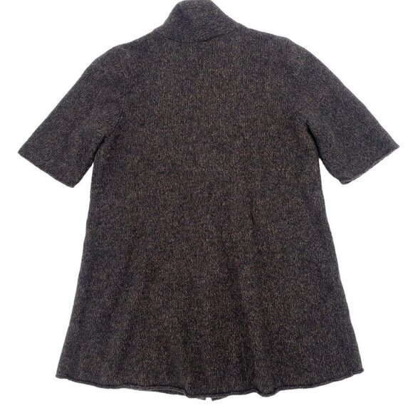Eileen Fisher PM Merino Wool Blend Cardigan Brown Short Sleeve med petite - Picture 2 of 8